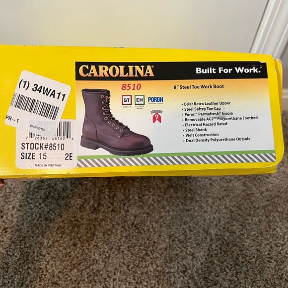 Brand New! Carolina 8” Steel Toe Work Boots - Size 15 - Picture 3 of 9